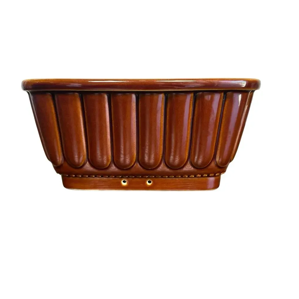 Williams Sonoma Autumn Harvest Glazed Brown Ceramic Loaf Pan Jello Mold Retired